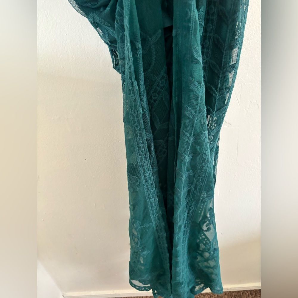 Socialite Teal Lace Maxi Romper Dress Small - Picture 8 of 13